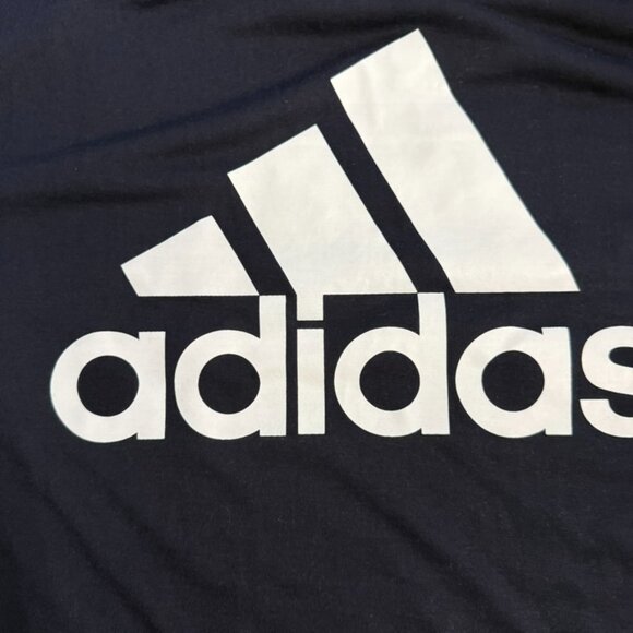 Adidas Navy Blue Logo Graphic T-Shirt - Size 2XL - Picture 5 of 8
